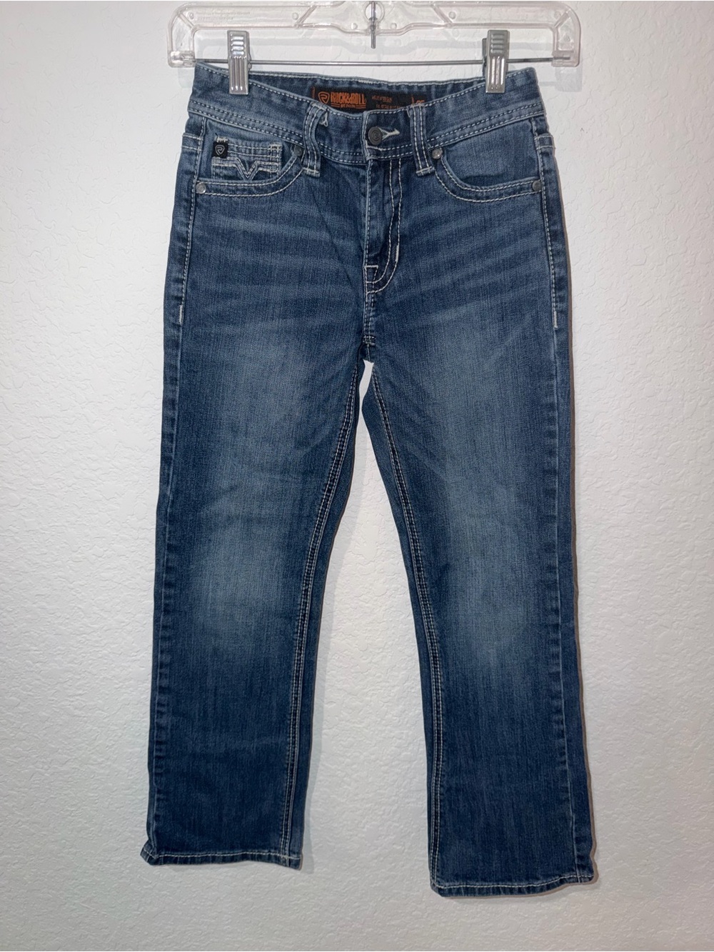 Kids Dark Blue Straight-Leg Jeans - Durable Denim